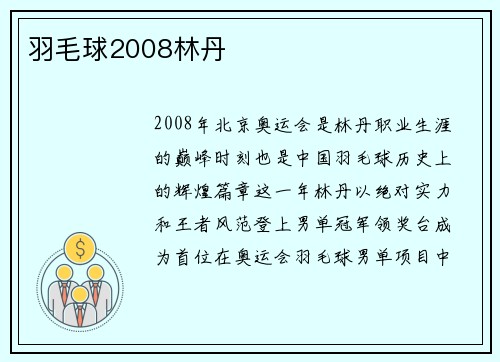 羽毛球2008林丹